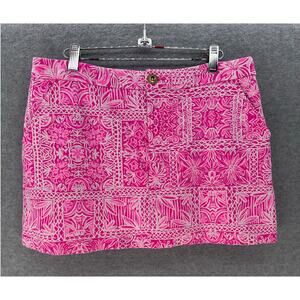 Lilly Pulitzer Colette Womens 8 Knit Skort New Blooms on the Block Pink Preppy